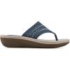 imageCLIFFS BY WHITE MOUNTAIN Womens Comate Rhinestoned Mini Wedge Flip Flop SandalMid BlueDenimFabric