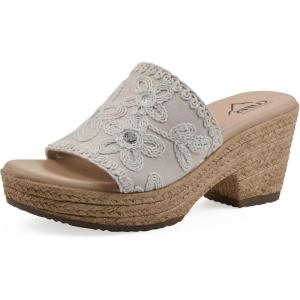 imageCLIFFS BY WHITE MOUNTAIN Womens Biancia Platform Slide SandalNaturalWhiteFabric