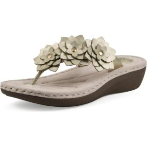 imageCLIFFS BY WHITE MOUNTAIN Womens Content Floral SandalLt GoldMetallicSmooth