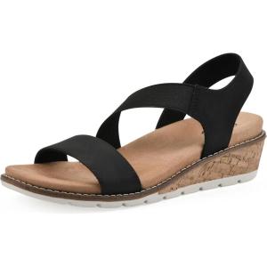 imageCLIFFS BY WHITE MOUNTAIN Womens Tinnley Cork Wedge SandalBlackNubuck