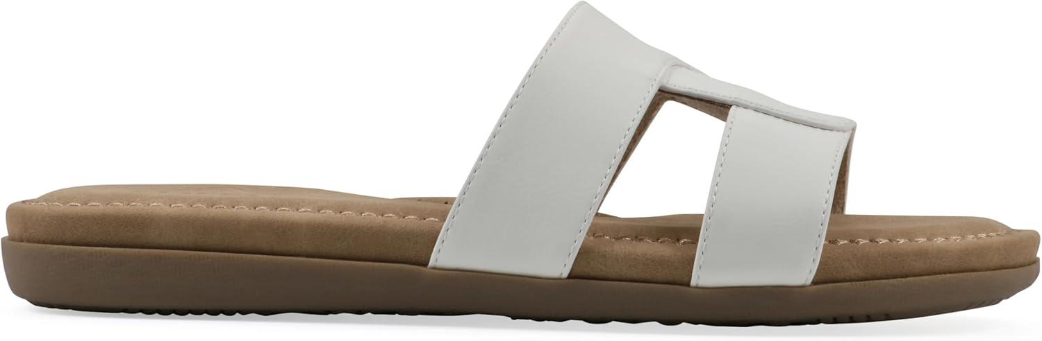 imageCLIFFS BY WHITE MOUNTAIN Womens Fraida Slide SandalWhiteNubuck