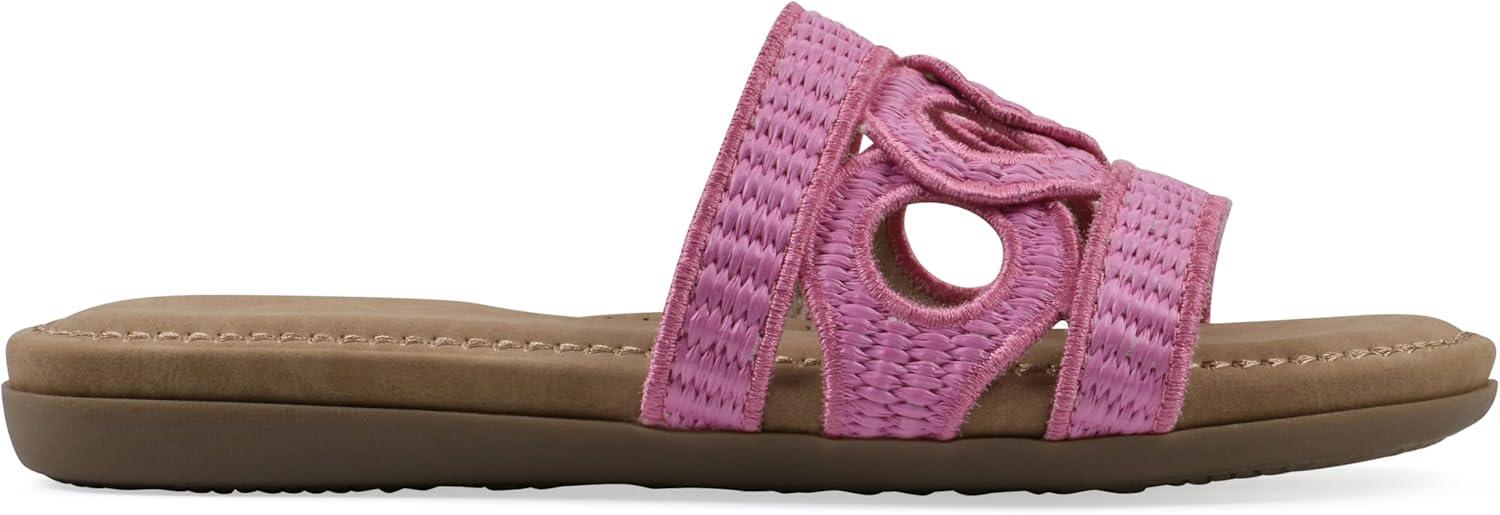 imageCLIFFS BY WHITE MOUNTAIN Womens Fraly CutOut Slide SandalFuchsiaRaffia