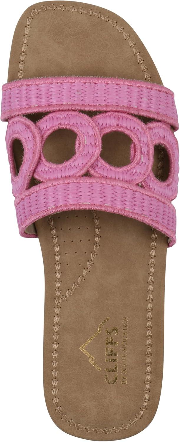 imageCLIFFS BY WHITE MOUNTAIN Womens Fraly CutOut Slide SandalFuchsiaRaffia