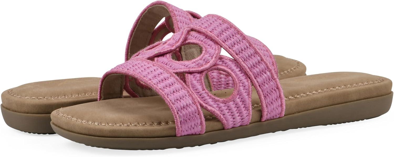 imageCLIFFS BY WHITE MOUNTAIN Womens Fraly CutOut Slide SandalFuchsiaRaffia