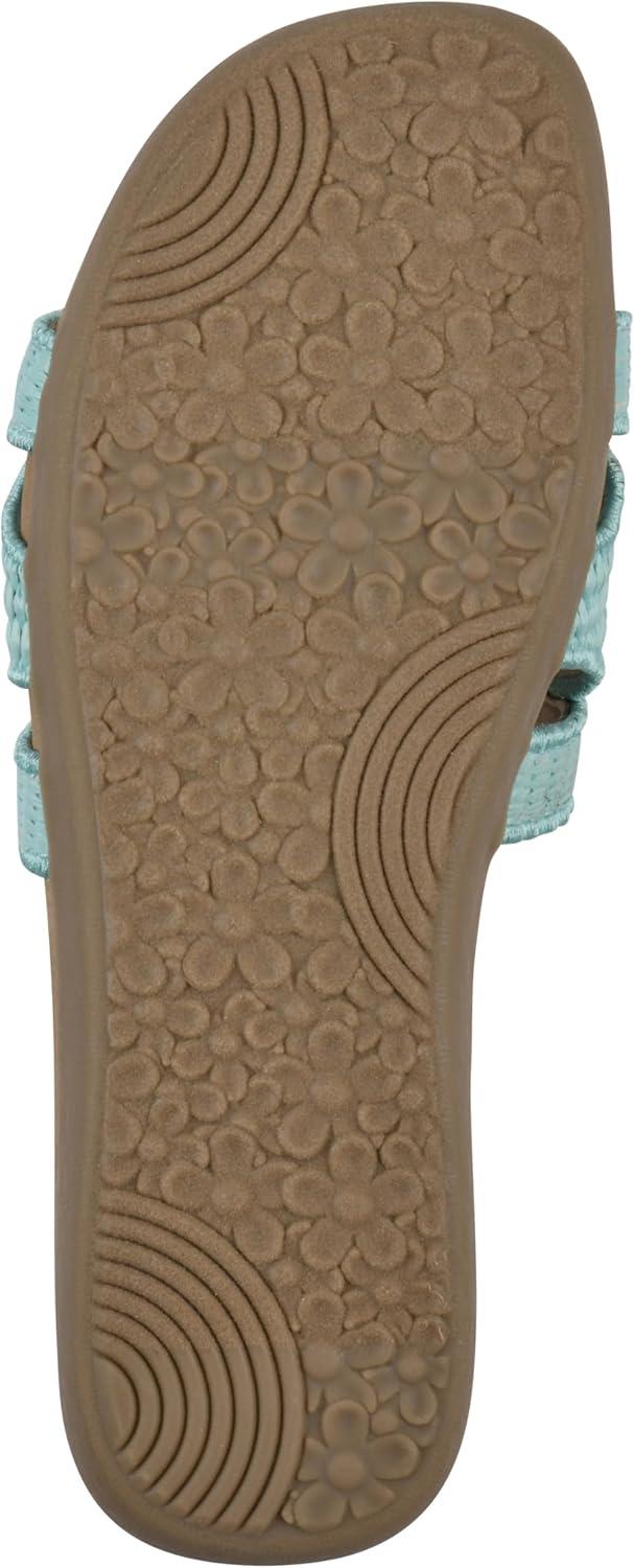 imageCLIFFS BY WHITE MOUNTAIN Womens Fraly CutOut Slide SandalLt BlueRaffia