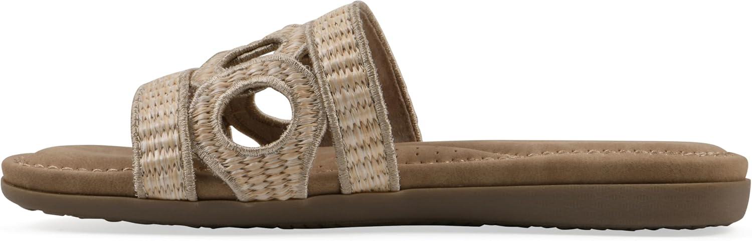 imageCLIFFS BY WHITE MOUNTAIN Womens Fraly CutOut Slide SandalNaturalRaffia