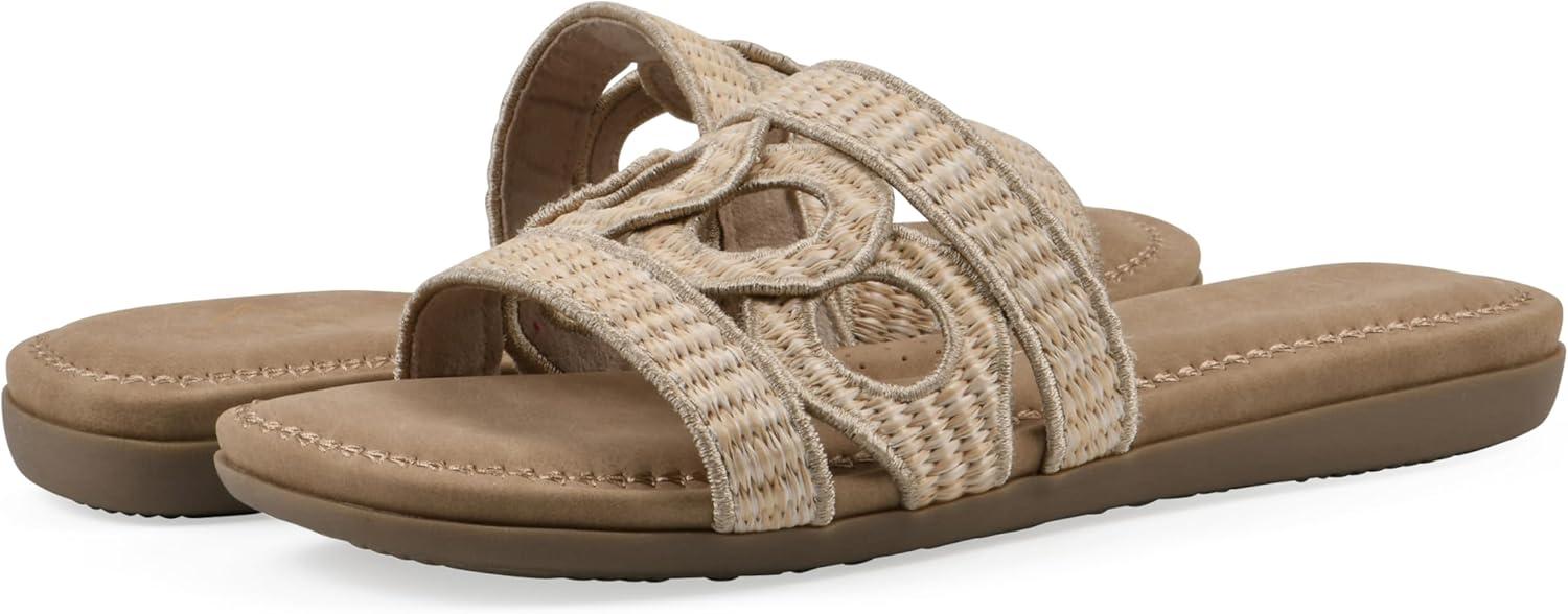 imageCLIFFS BY WHITE MOUNTAIN Womens Fraly CutOut Slide SandalNaturalRaffia