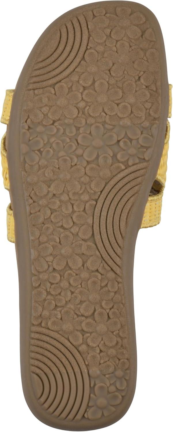 imageCLIFFS BY WHITE MOUNTAIN Womens Fraly CutOut Slide SandalYellowRaffia
