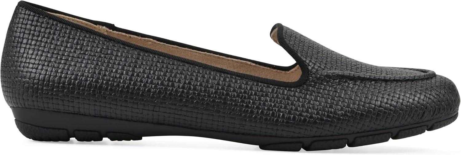 imageCLIFFS BY WHITE MOUNTAIN Womens Gutsy Cushioned Loafer FlatBlackRaffia Pu