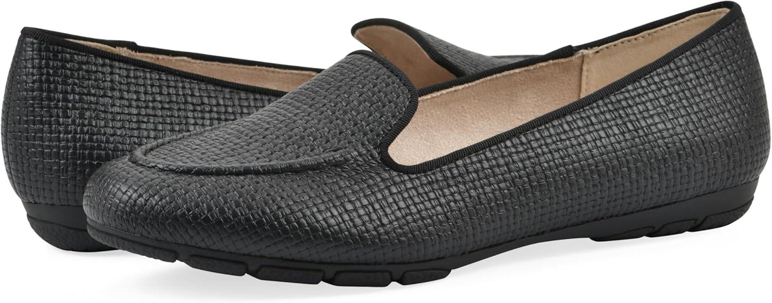 imageCLIFFS BY WHITE MOUNTAIN Womens Gutsy Cushioned Loafer FlatBlackRaffia Pu
