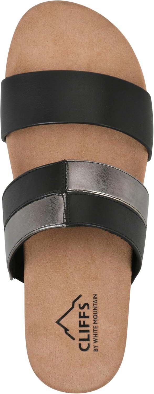 imageCLIFFS BY WHITE MOUNTAIN Womens Tammy Slide SandalBlackBurnishedSmooth