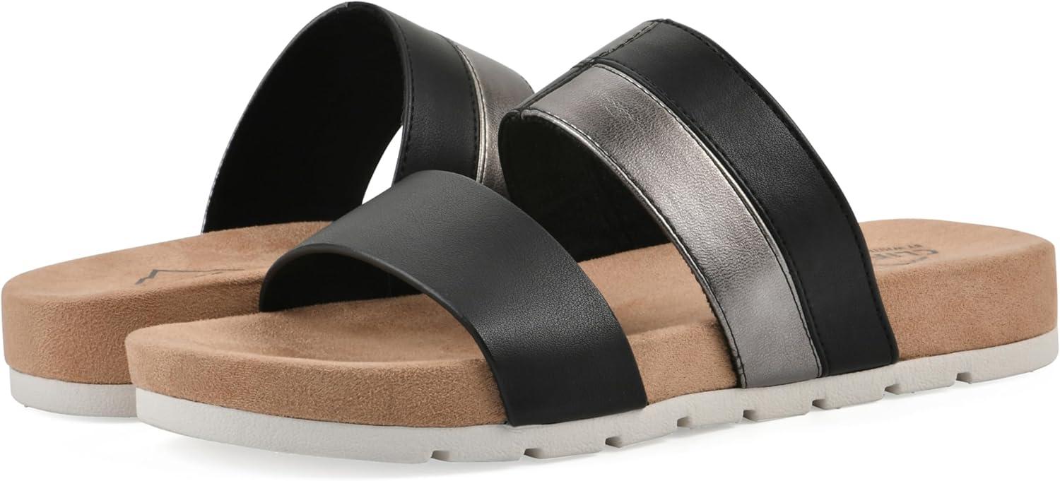 imageCLIFFS BY WHITE MOUNTAIN Womens Tammy Slide SandalBlackBurnishedSmooth