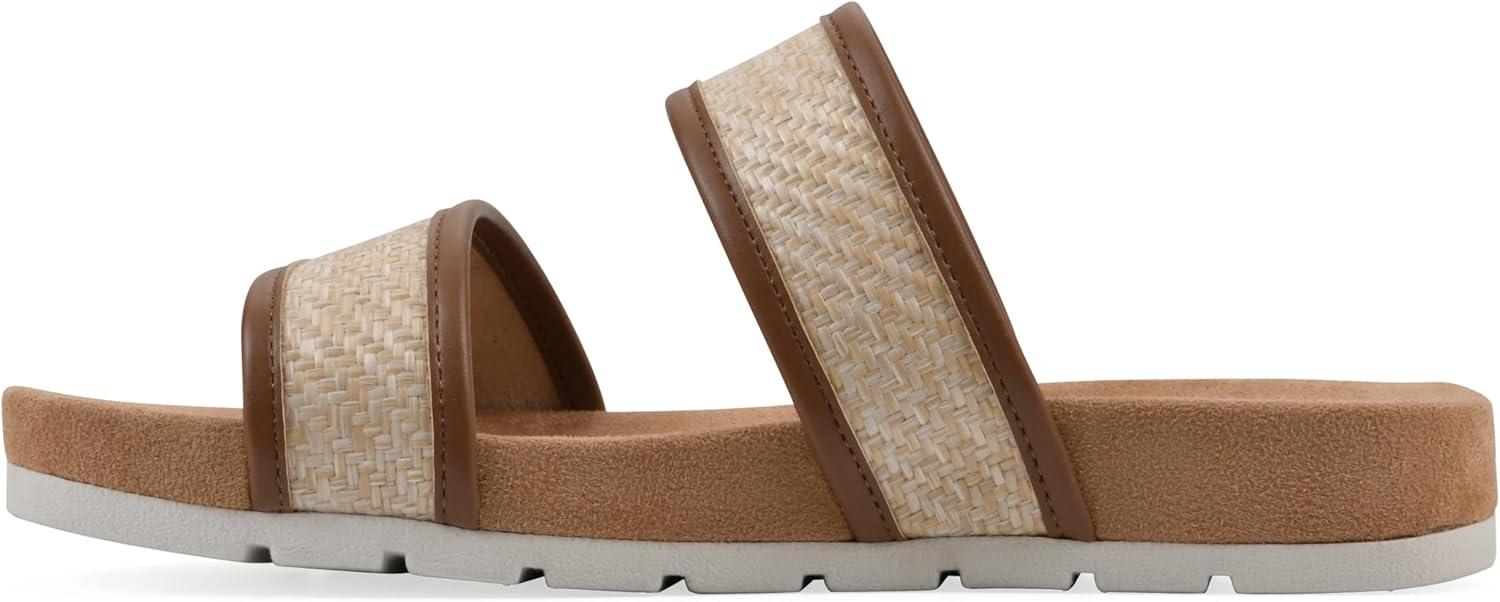 imageCLIFFS BY WHITE MOUNTAIN Womens Tropical Double Strap Slide SandalBrownSmooth
