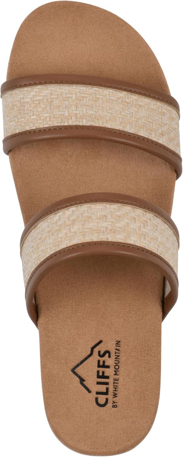imageCLIFFS BY WHITE MOUNTAIN Womens Tropical Double Strap Slide SandalBrownSmooth