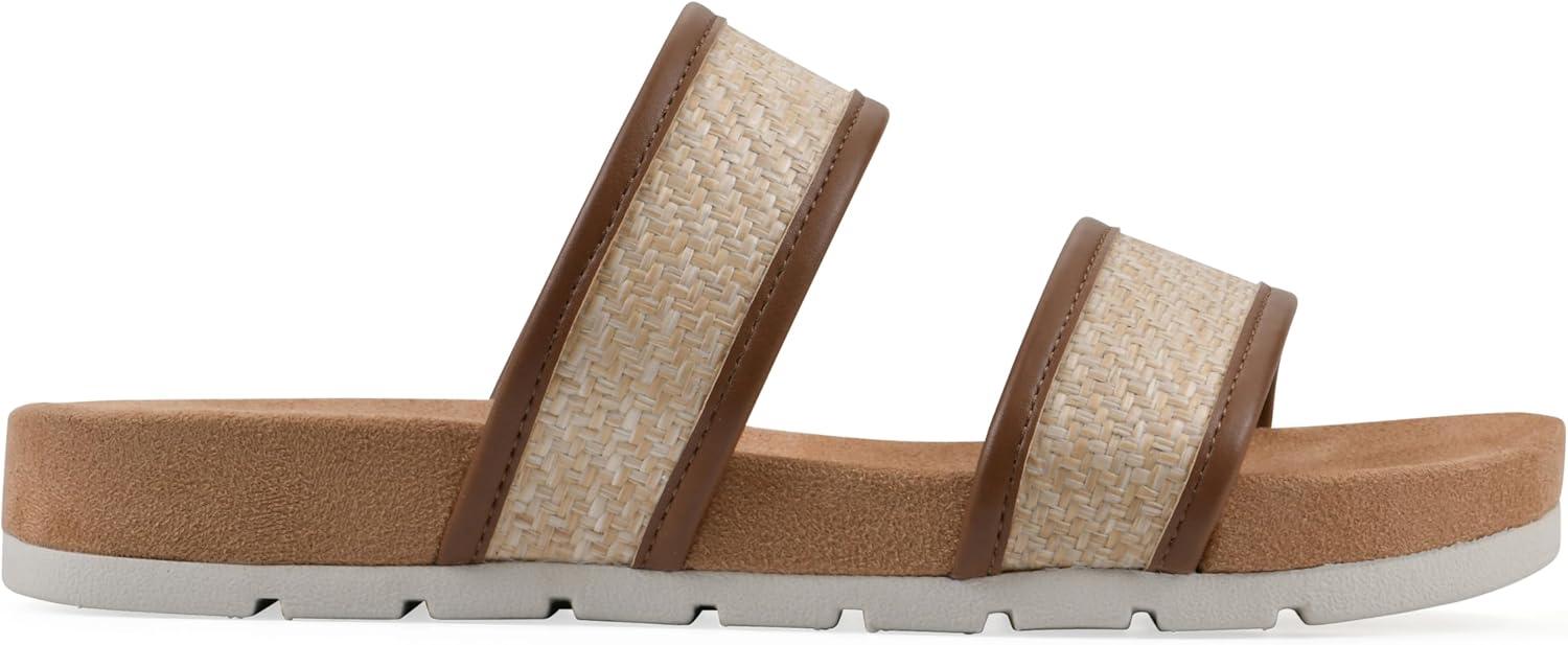 imageCLIFFS BY WHITE MOUNTAIN Womens Tropical Double Strap Slide SandalBrownSmooth
