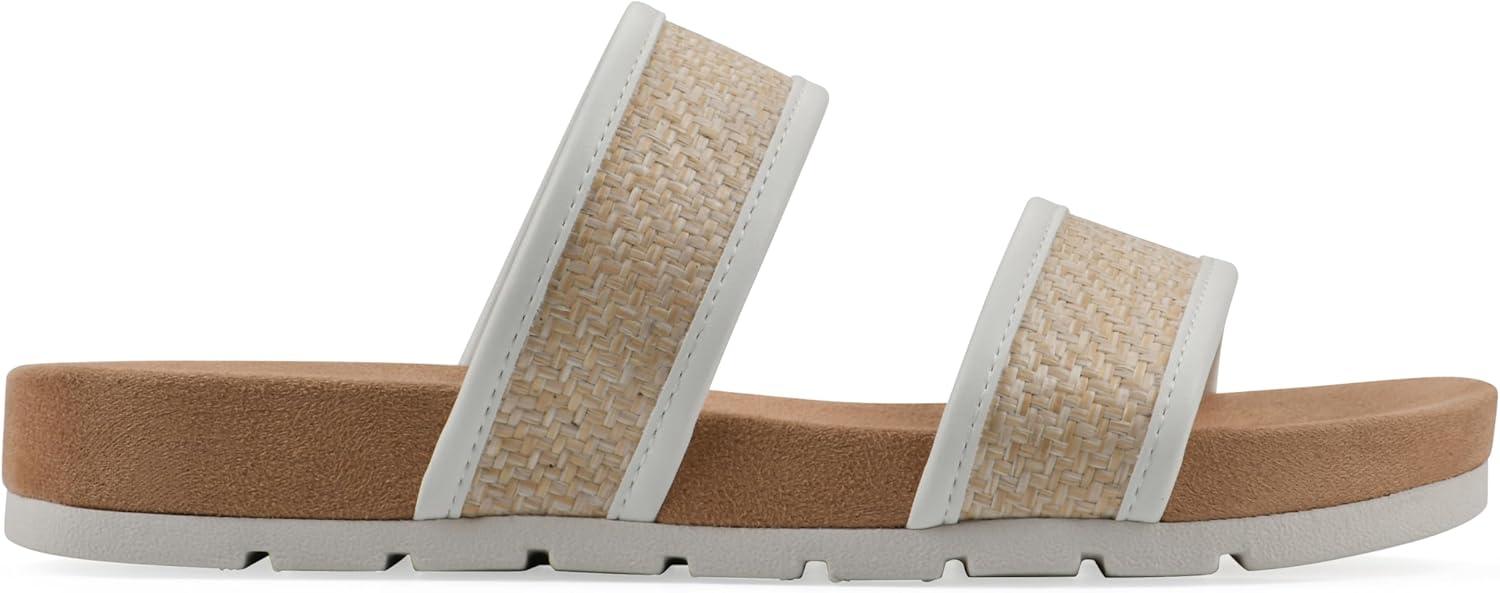 imageCLIFFS BY WHITE MOUNTAIN Womens Tropical Double Strap Slide SandalWhiteSmooth