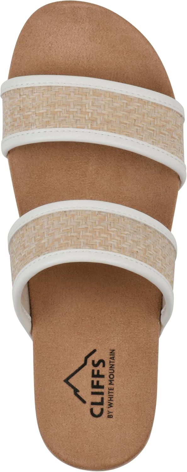 imageCLIFFS BY WHITE MOUNTAIN Womens Tropical Double Strap Slide SandalWhiteSmooth