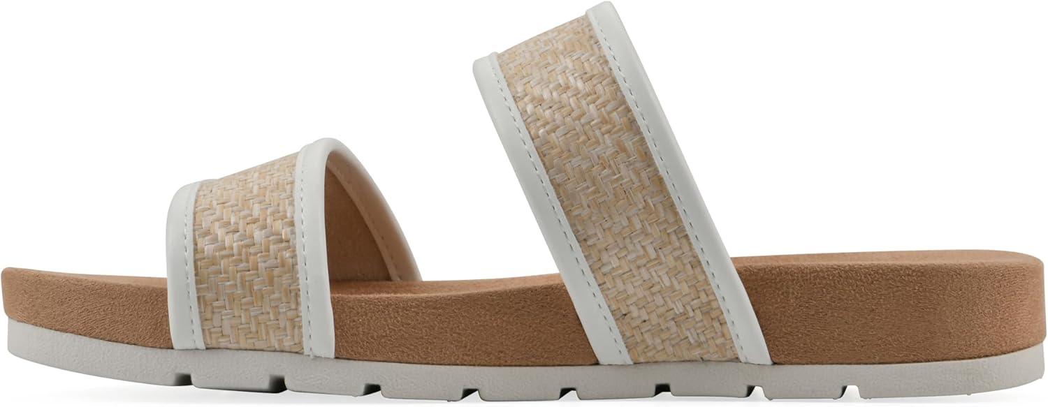 imageCLIFFS BY WHITE MOUNTAIN Womens Tropical Double Strap Slide SandalWhiteSmooth