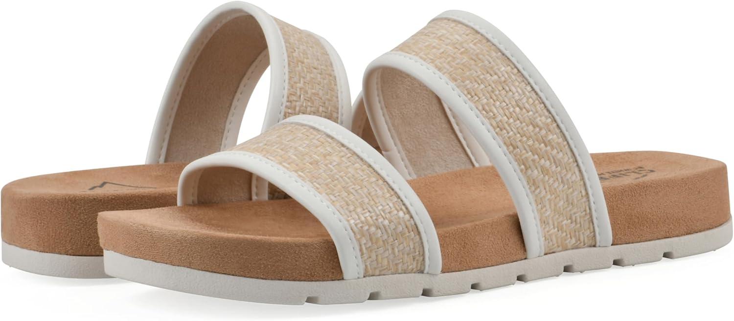 imageCLIFFS BY WHITE MOUNTAIN Womens Tropical Double Strap Slide SandalWhiteSmooth