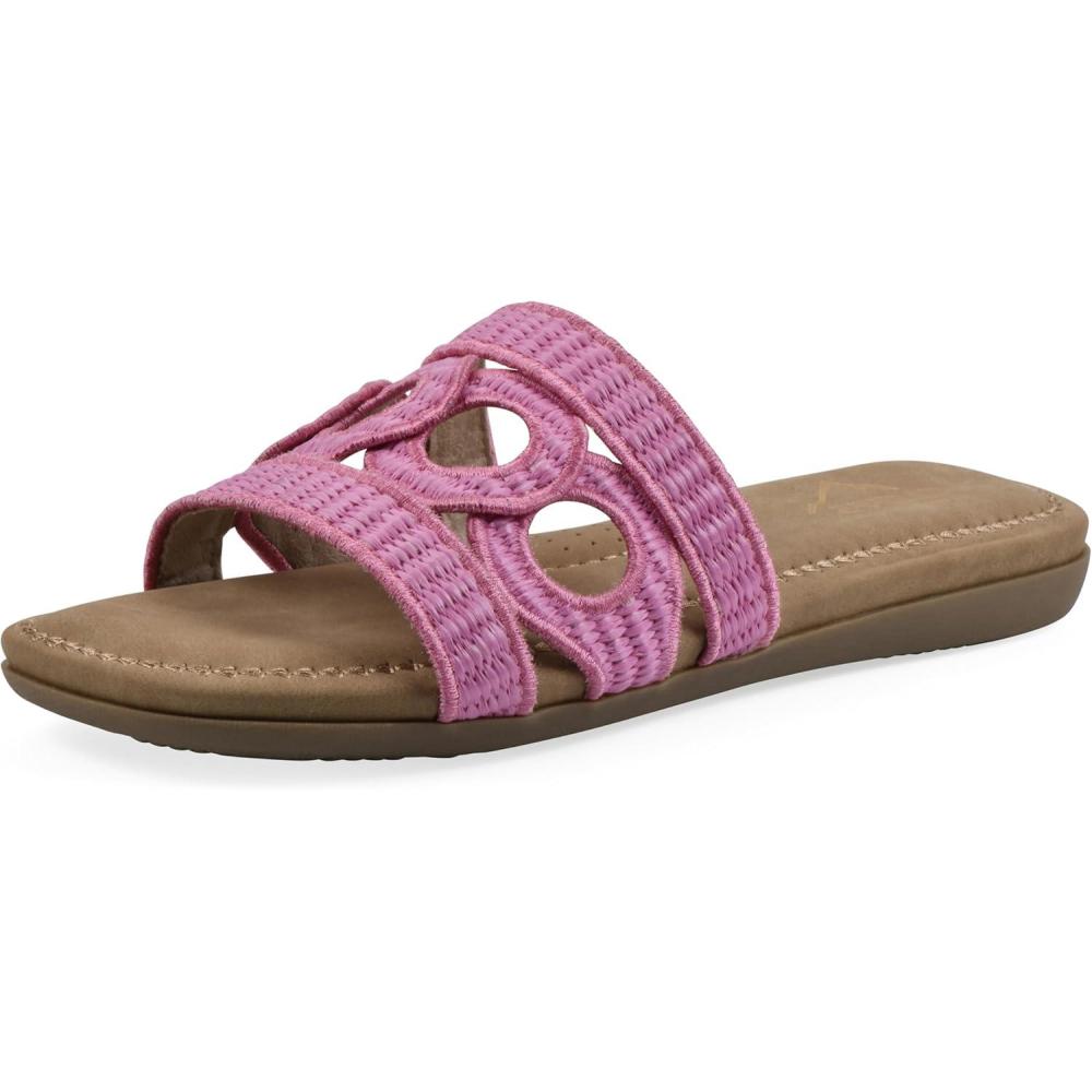 imageCLIFFS BY WHITE MOUNTAIN Womens Fraly CutOut Slide SandalFuchsiaRaffia