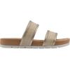imageCLIFFS BY WHITE MOUNTAIN Womens Tropical Double Strap Slide SandalPlatinoMetallicSmooth