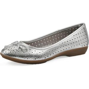 imageCLIFFS BY WHITE MOUNTAIN Womens Cheryl Cushioned Ballet FlatSilverMetallicSmooth