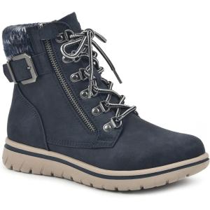 imageCLIFFS BY WHITE MOUNTAIN Womens Hearty Cushioned LaceUp City Hiker Ankle BootNavyFabricSweater