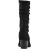 imageCliffs by White Mountain Womens Angelie Cushioned Rouched Block Heel Mid Shaft BootBlackFabric