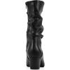 imageCliffs by White Mountain Womens Angelie Cushioned Rouched Block Heel Mid Shaft BootBlackSmooth