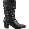 imageCliffs by White Mountain Womens Angelie Cushioned Rouched Block Heel Mid Shaft BootBlackSmooth