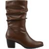 imageCliffs by White Mountain Womens Angelie Cushioned Rouched Block Heel Mid Shaft BootBrownSmooth