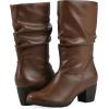 imageCliffs by White Mountain Womens Angelie Cushioned Rouched Block Heel Mid Shaft BootBrownSmooth