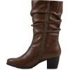 imageCliffs by White Mountain Womens Angelie Cushioned Rouched Block Heel Mid Shaft BootBrownSmooth