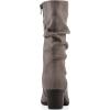 imageCliffs by White Mountain Womens Angelie Cushioned Rouched Block Heel Mid Shaft BootStoneFabric