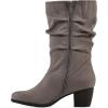 imageCliffs by White Mountain Womens Angelie Cushioned Rouched Block Heel Mid Shaft BootStoneFabric
