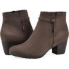 imageCliffs by White Mountain Womens Angelo Cushioned Block Heel Ankle Shootie BootDk BrownFabric
