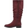 imageCliffs by White Mountain Womens Barnes Cushioned Rouched Tall Shaft BootBurgundyFabric