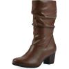 imageCliffs by White Mountain Womens Angelie Cushioned Rouched Block Heel Mid Shaft BootBrownSmooth