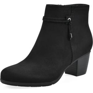 imageCliffs by White Mountain Womens Angelo Cushioned Block Heel Ankle Shootie BootBlackFabric