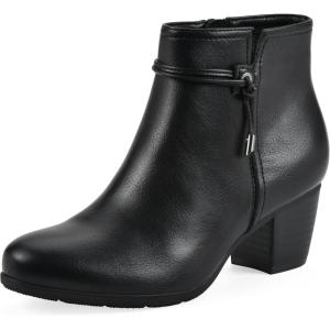 imageCliffs by White Mountain Womens Angelo Cushioned Block Heel Ankle Shootie BootBlackSmooth