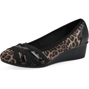 imageCliffs by White Mountain Womens Bowie Cushioned Ballet Wedge HeelTanLeopardPrint