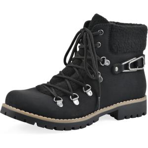 imageCliffs by White Mountain Womens Pioneer Cushioned LaceUp City Hiker Ankle BootieBlackNubuck