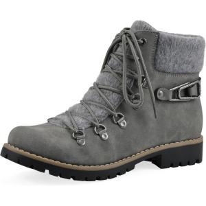 imageCliffs by White Mountain Womens Pioneer Cushioned LaceUp City Hiker Ankle BootieGreyNubuck