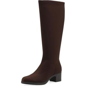 imageCliffs by White Mountain Womens Humbert Cushioned Block Heel Tall Shaft BootBrownFabric
