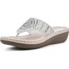image:imageCliffs by White Mountain Womens Cushioned Cienna Thong SandalWhiteFabric