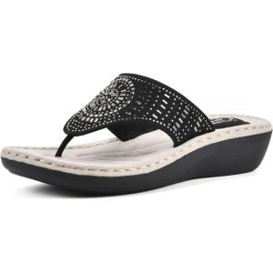 image:imageCliffs by White Mountain Womens Cushioned Cienna Thong SandalBlackFabric