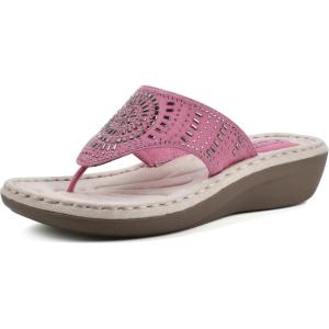 image:imageCliffs by White Mountain Womens Cushioned Cienna Thong SandalMagenta PinkFabric