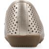 image:imageCliffs by White Mountain Womens Cushioned Carris Perforated Ballet Flat Platino Metallic Smooth 8 M