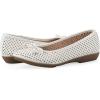 image:imageCliffs by White Mountain Womens Cushioned Carris Perforated Ballet Flat White Smooth 8 M