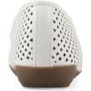 image:imageCliffs by White Mountain Womens Cushioned Carris Perforated Ballet Flat White Smooth 8 M